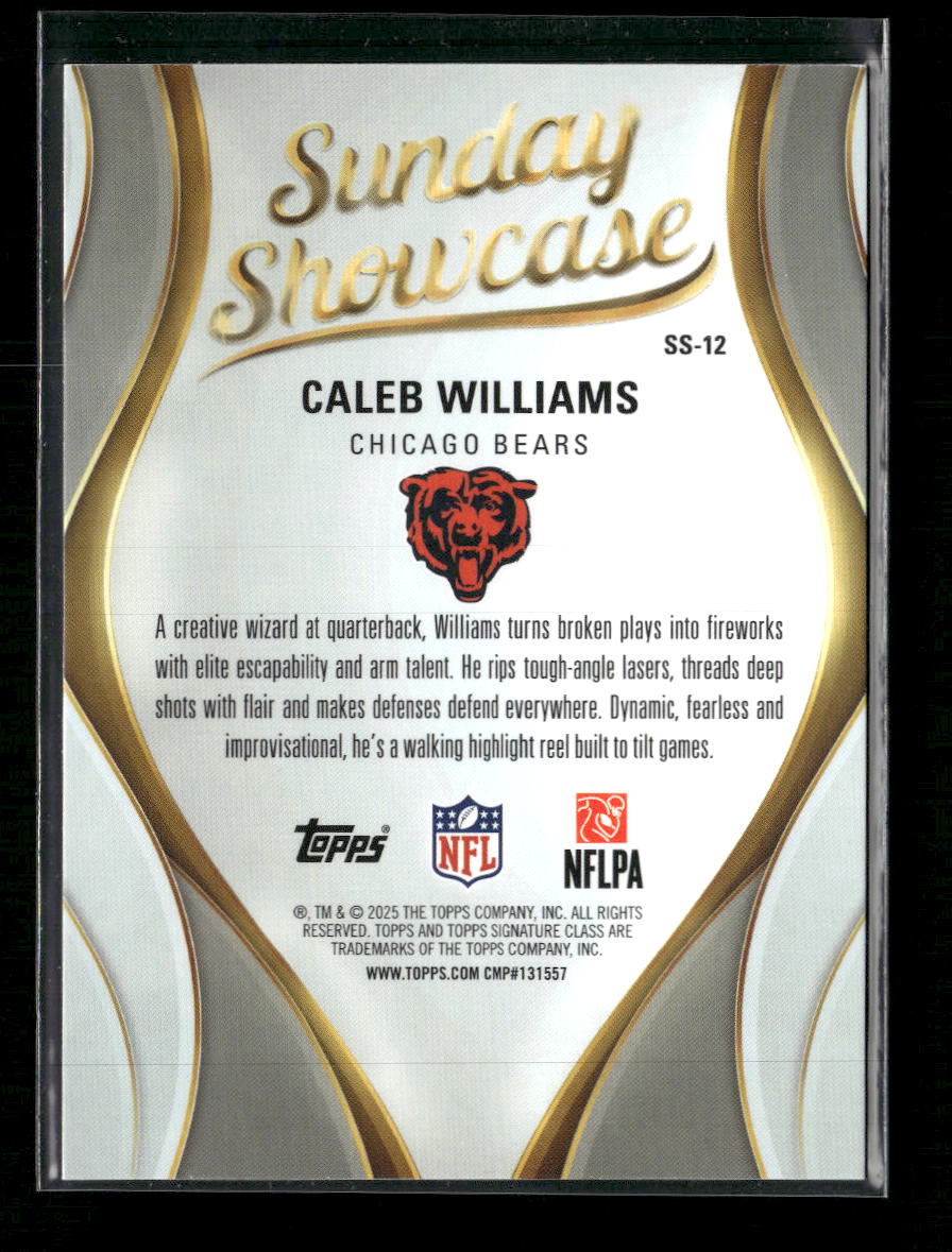 2025 Topps Signature Class Sunday Showcase Purple Caleb Williams #/100 #SS-12
