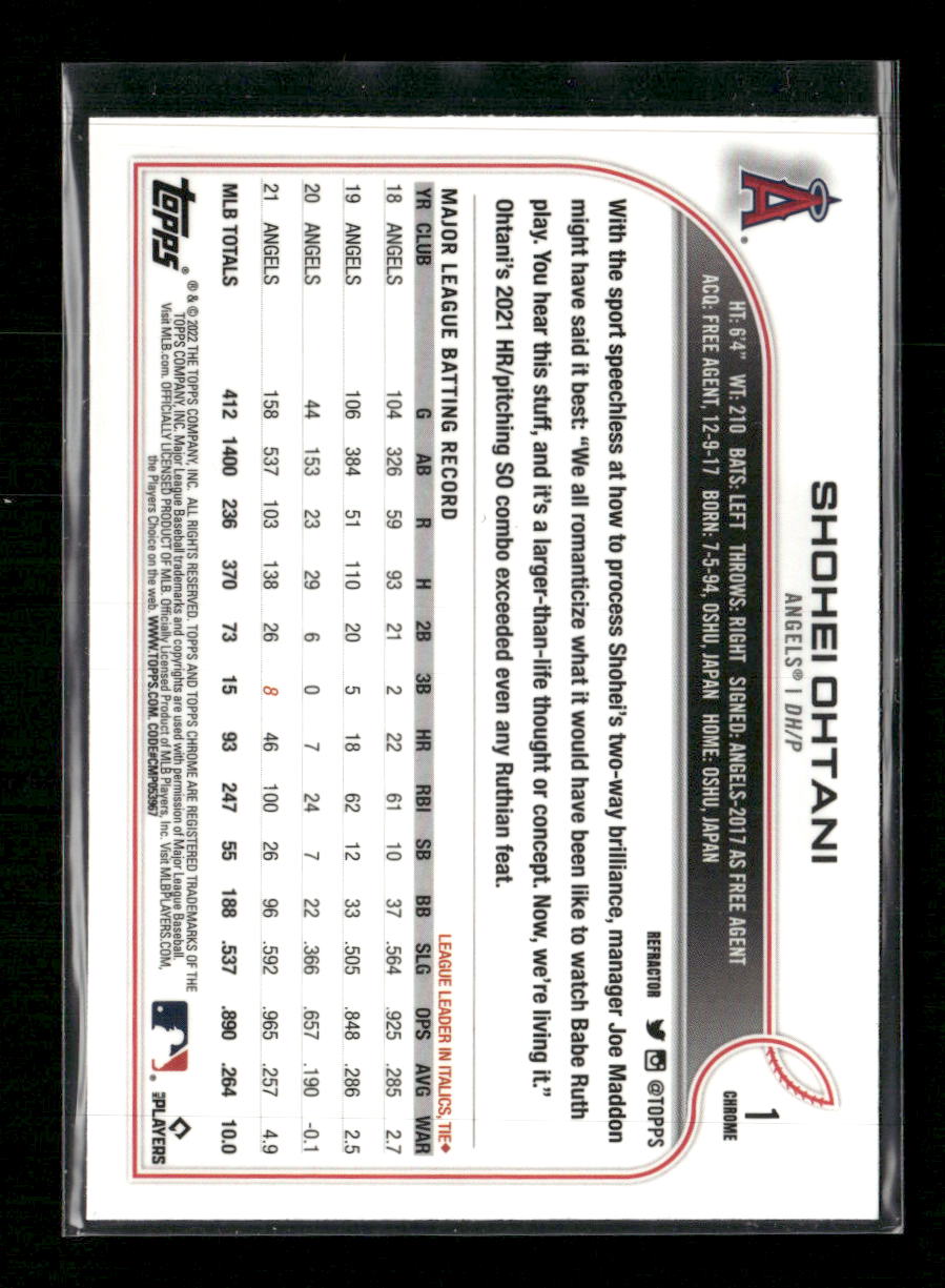 2022 Topps Refractor Shohei Ohtani #1