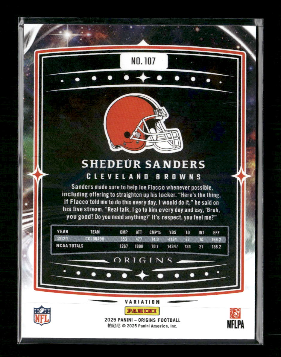 2025 Panini Origins Rookies Variation Shedeur Sanders RC #107