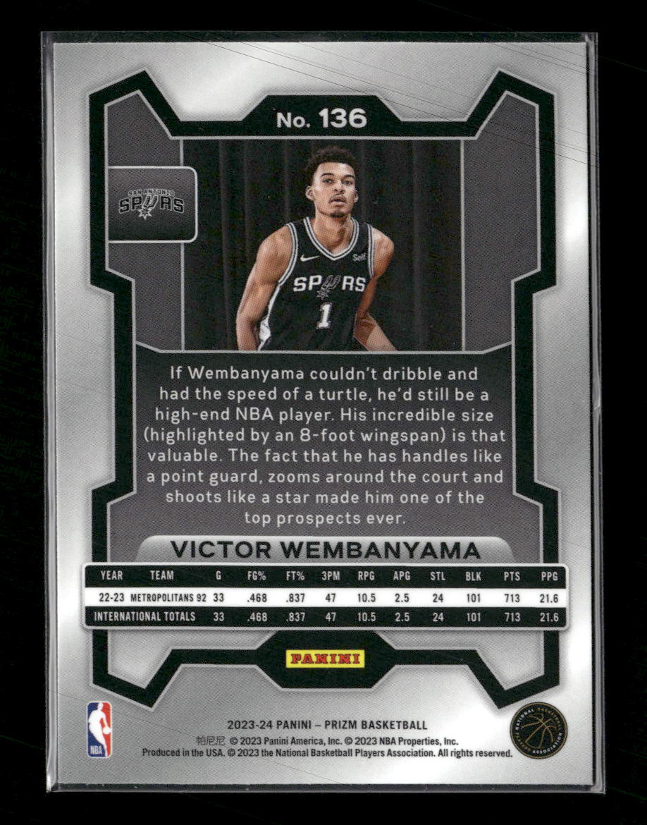 2023-24 Panini Prizm Victor Wembanyama RC #136
