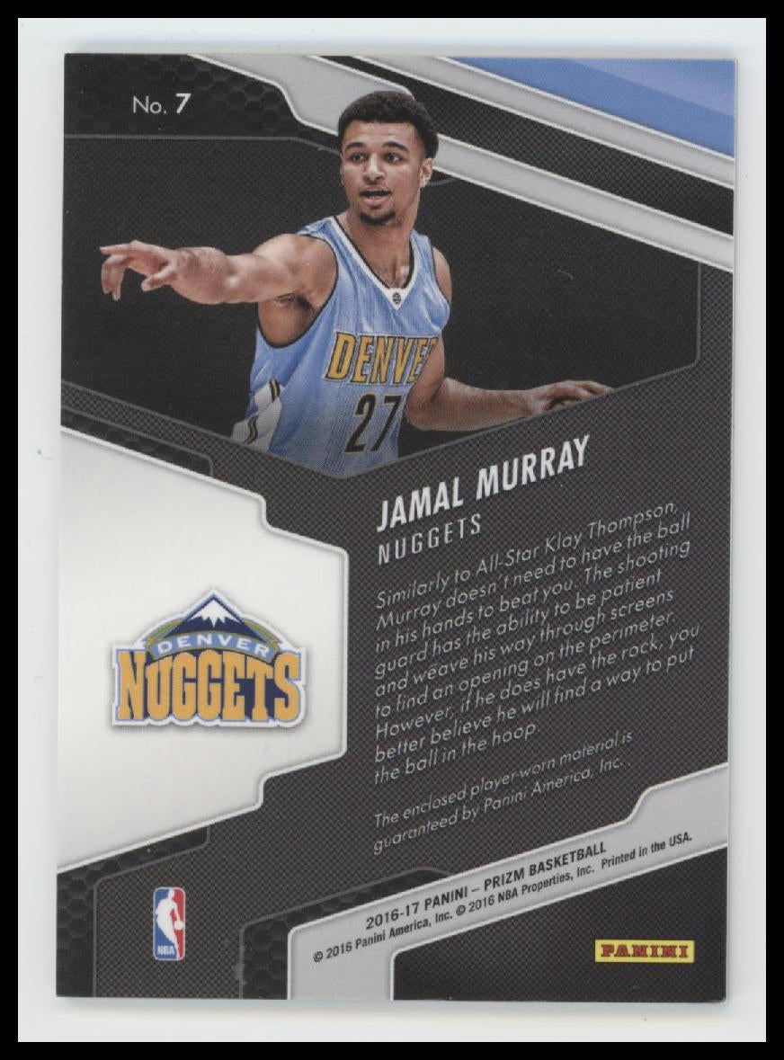 2016-17 Panini Prizm Rookie Jerseys Jamal Murray #7