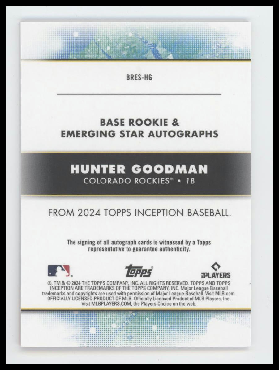 2024 Topps Inception Rookie Star Magenta #/99 Hunter Goodman AU #BRES-HG