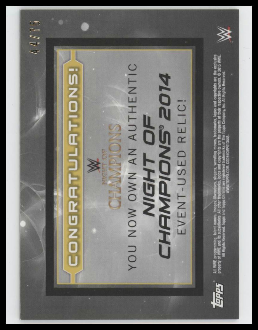 2015 Topps Chrome WWE Championship Plates Pulsar Refractors #/75 Paige #NNO