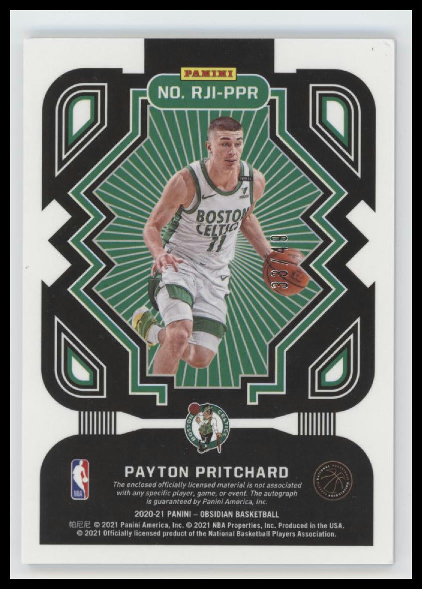 2020-21 Panini Obsidian Rookie Jersey Ink Payton Pritchard #/49 AU #RJI-PPR