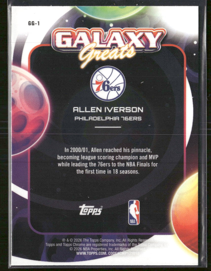 2025-26 Topps C. Cosmic Galaxy G. Purple Refractors Allen Iverson #/150 #GG-1