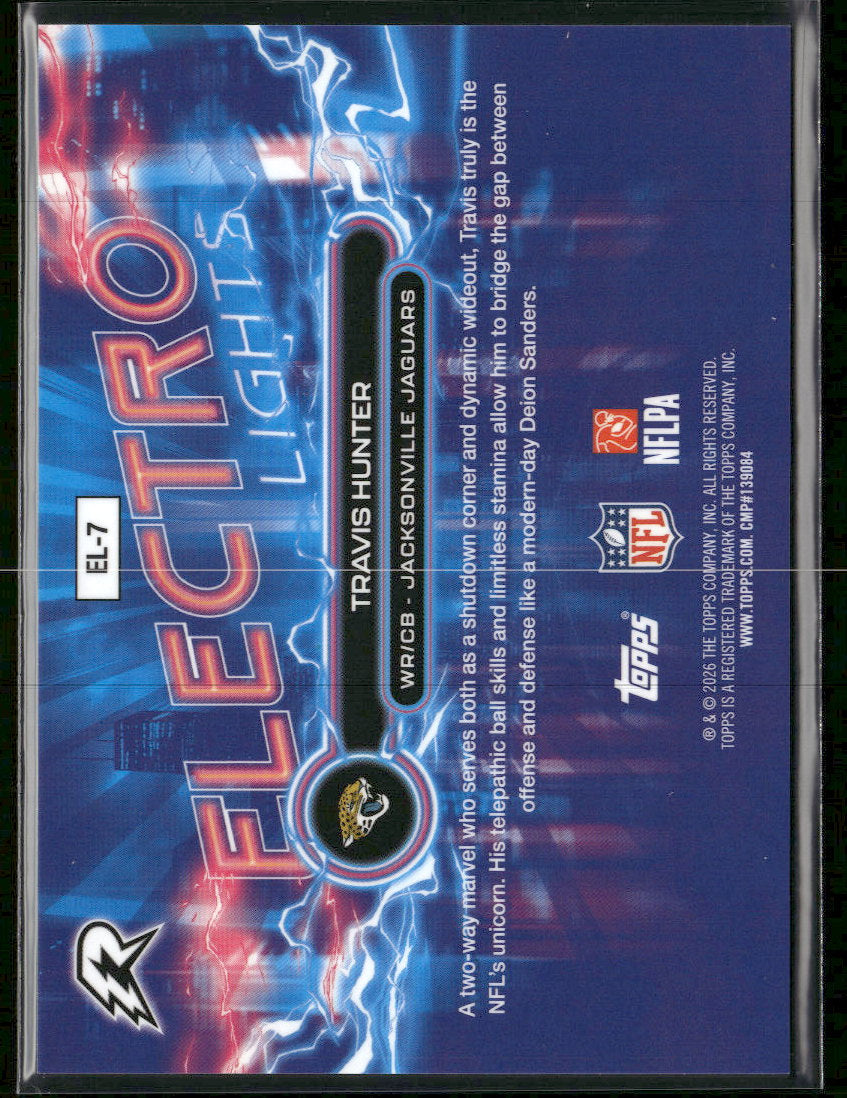 2025 Topps Resurgence Electro Lights Travis Hunter #EL-7