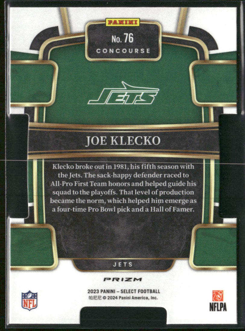 2023 Panini Select Zebra Prizms Die Cuts Joe Klecko #76