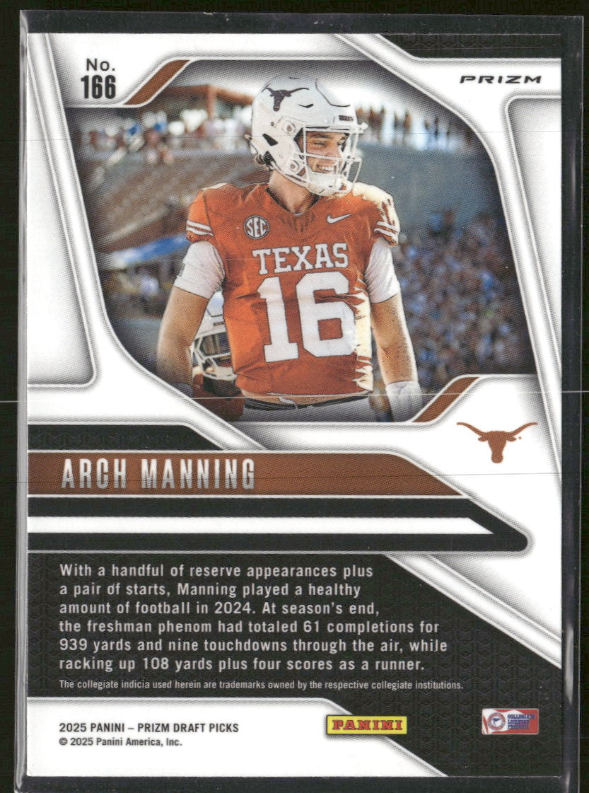 2025 Panini Prizm Draft Picks Prizms Red Ice Arch Manning #166