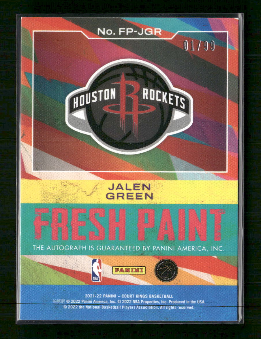 2021-22 Panini Court Kings Fresh Paint Ruby Jalen Green #/99 AU #FP-JGR
