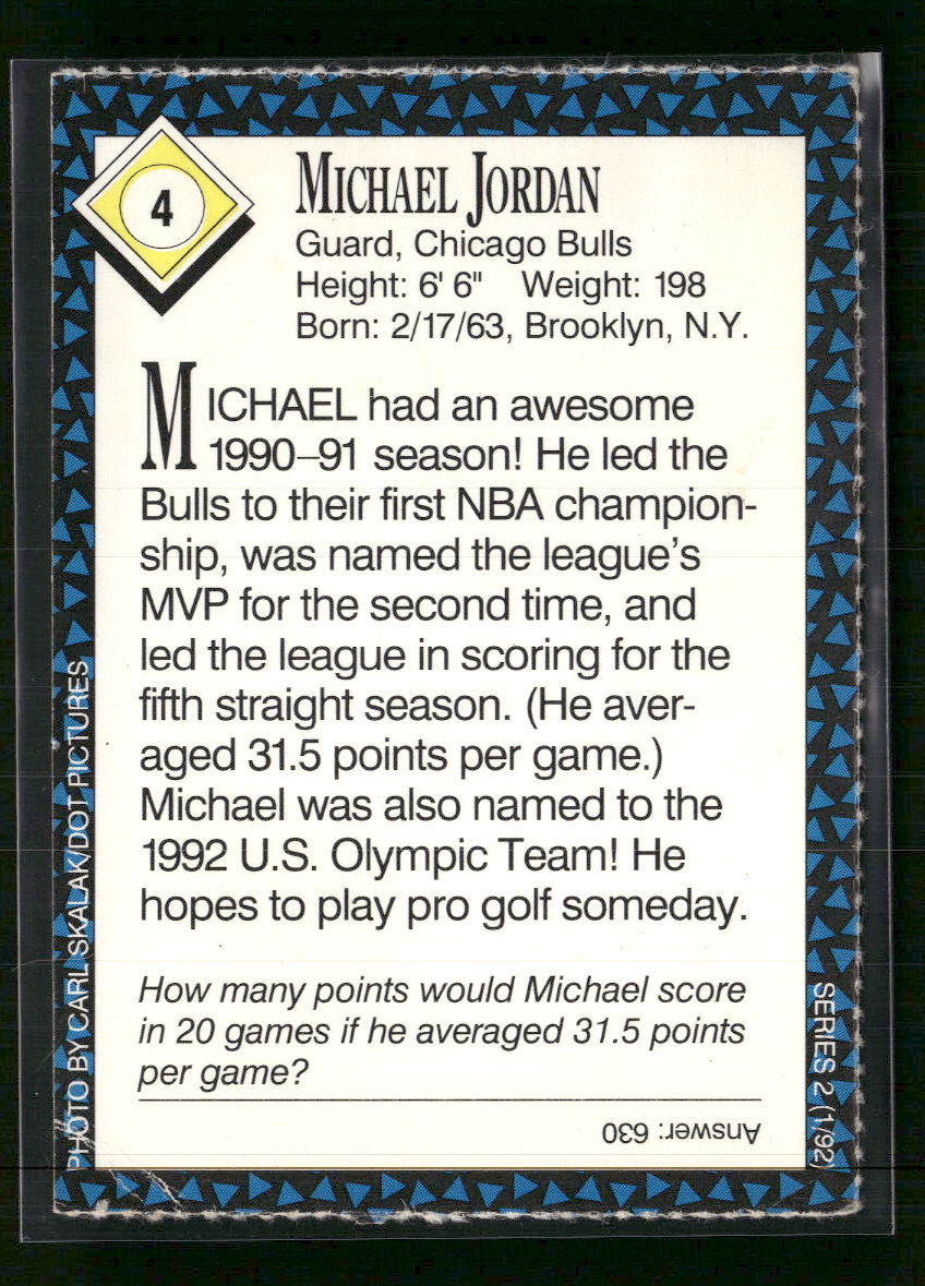 1992 Sports Illustrated for Kids Michael Jordan #4 *Crease In corner*