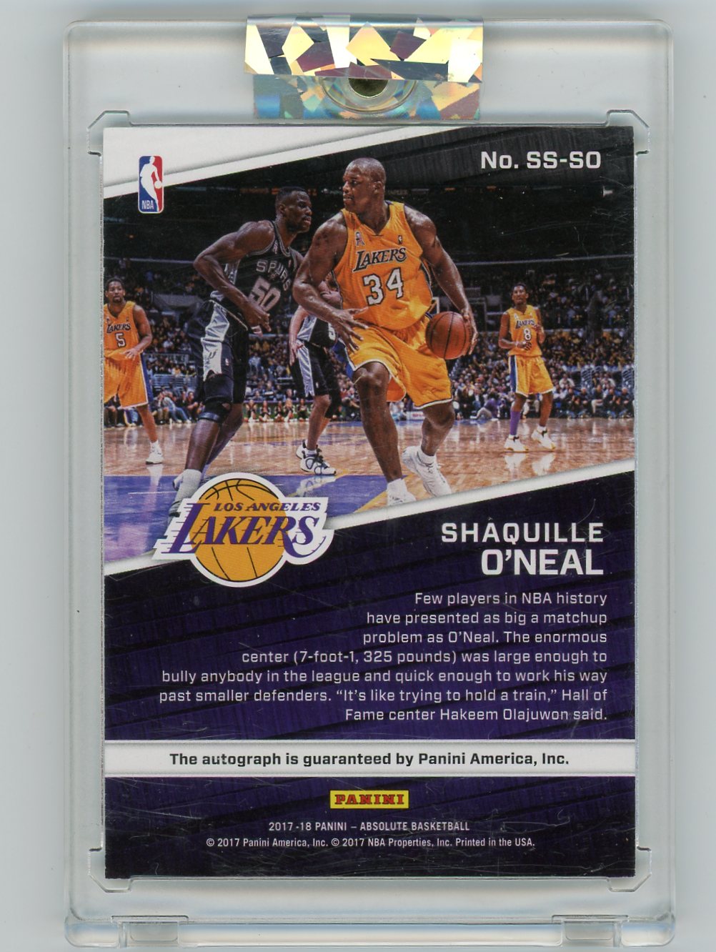 2017-18 Panini Absolute Signature Standouts Level 3 Shaquille O'Neal #/10 #SS-SO