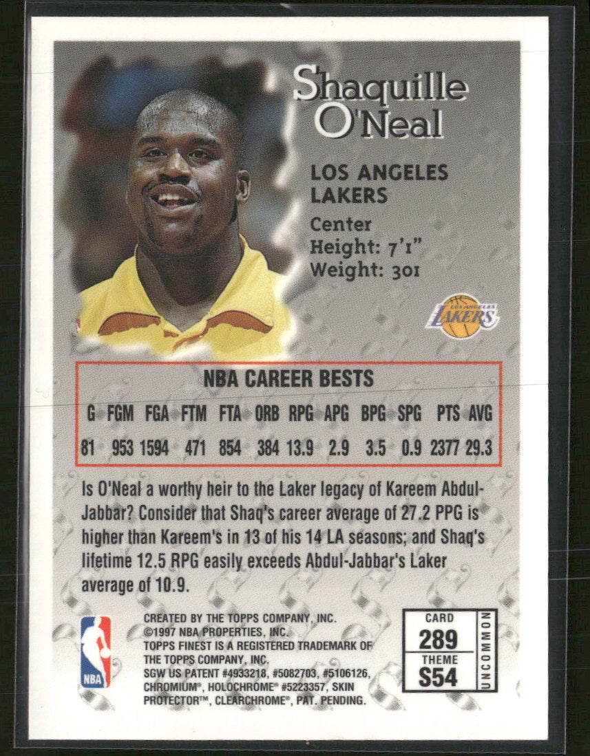 1996-97 Finest Shaquille O'Neal #289