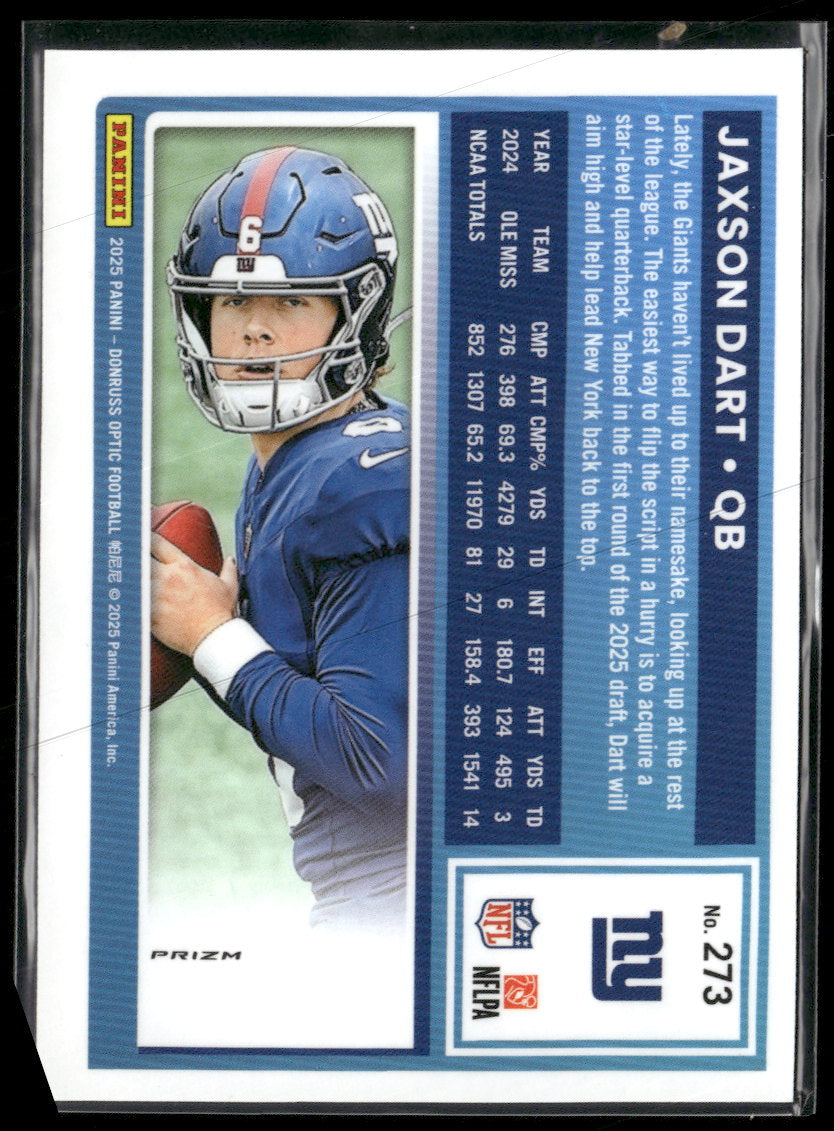 2025 Donruss Optic Pink Jaxson Dart RC #273