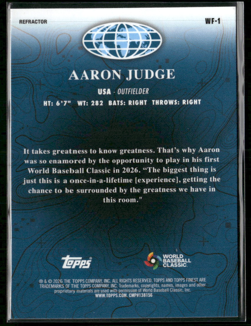 2026 Finest World's Finest Refractors Aaron Judge #WF-1