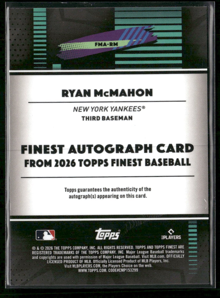 2026 Finest Finest Mega AU Gold Mini Diamond Ryan McMahon #/50 AU #FMA-RM