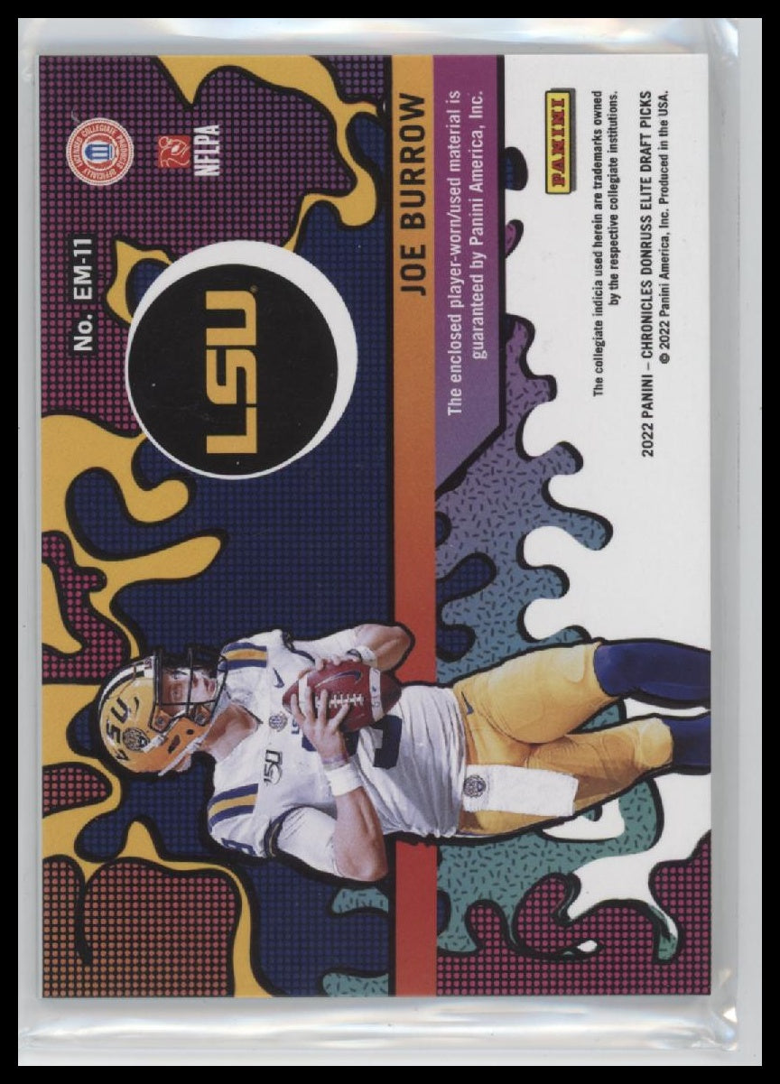 2022 Panini Chronicles Draft Picks Elite Moxie Jersey Joe Burrow #EM-11