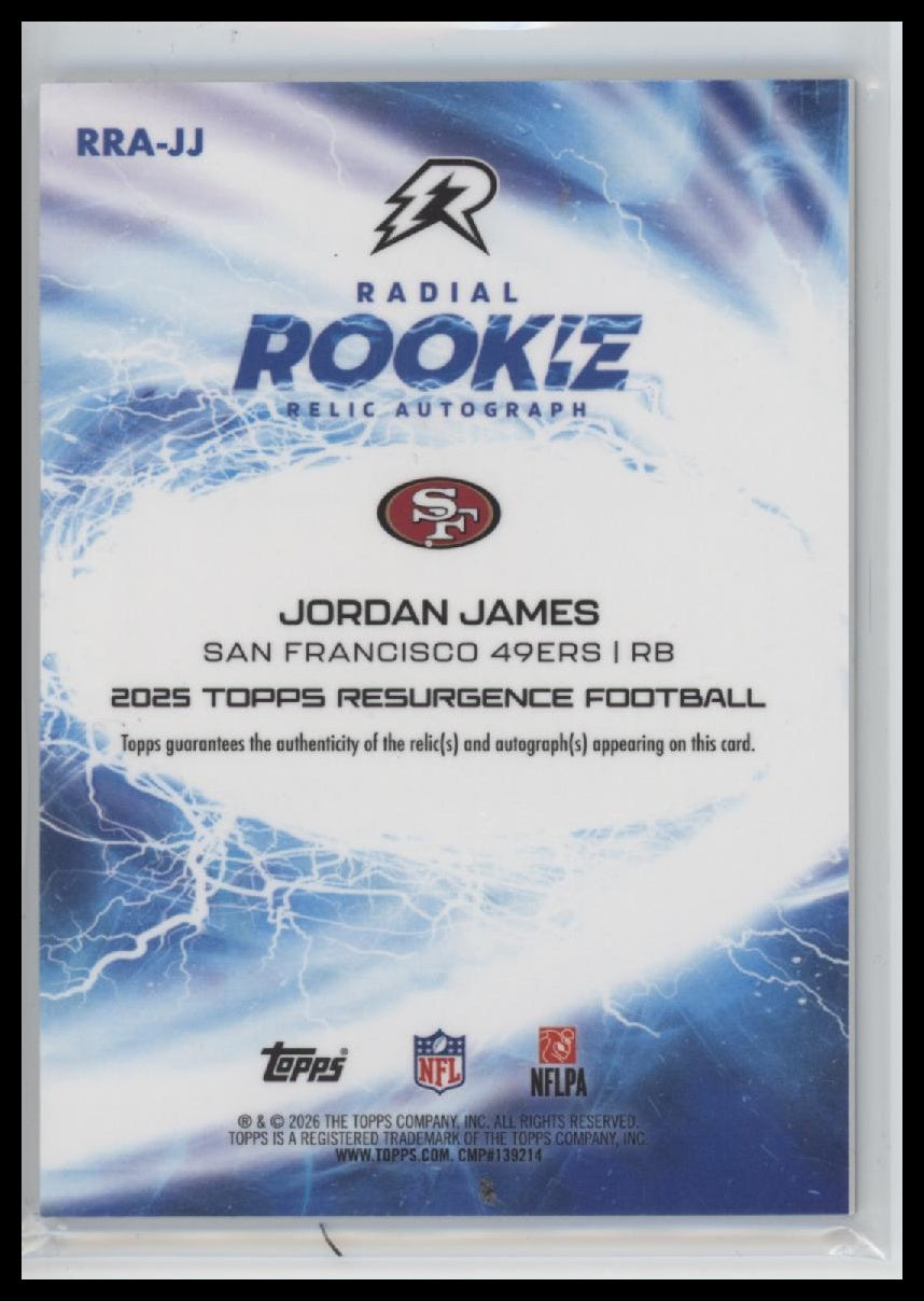 2025 Topps Resurgence Radial Rookie Relic Autographs Jordan James AU #RRA-JJ
