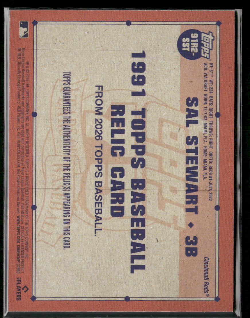 2026 Topps 1991 Topp Baseball 35th Anniversary(Series Two)Sal Stewart #91R2-SST