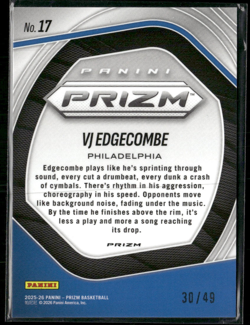 2024 Panini Prizm Draft Picks Rated Prospect Prizms Blue Ice V.J. Edgecombe /99