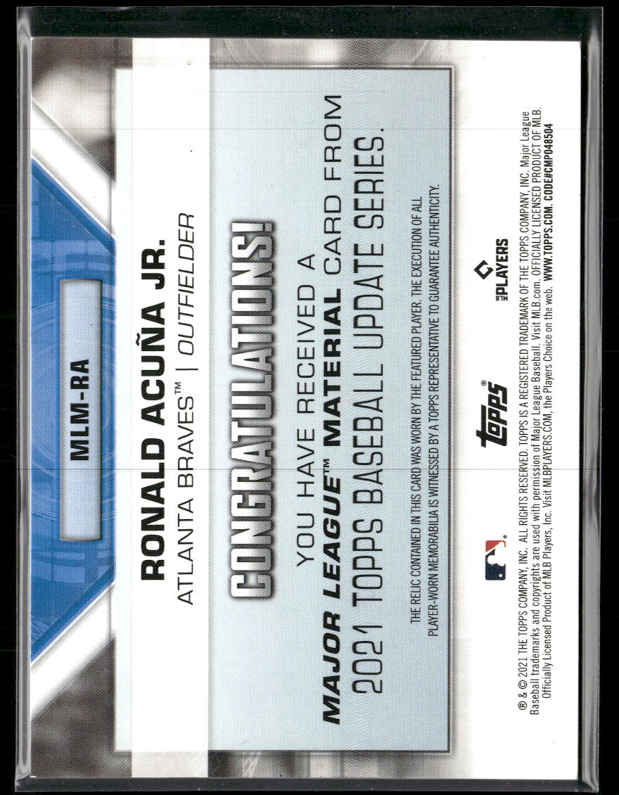 2019 Topps Major League Material Relics Ronald Acuña Jr. #MLM-RA