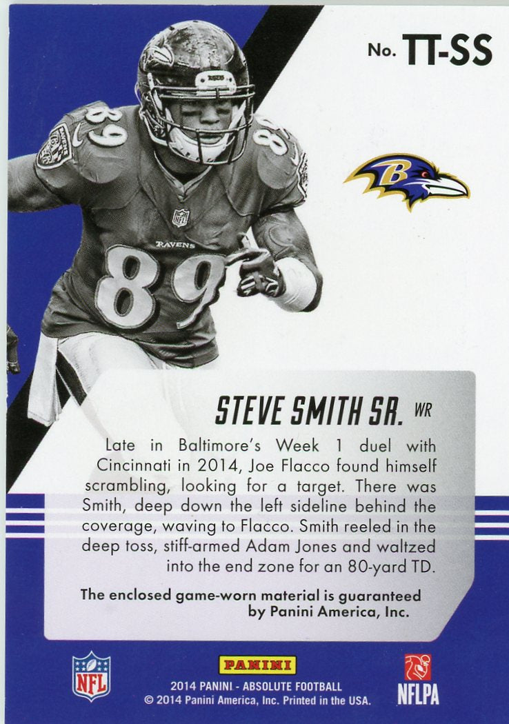 2014 Panini Absolute Tools of the Trade Quad Jersey Steve Smith #/125 #TT-SS