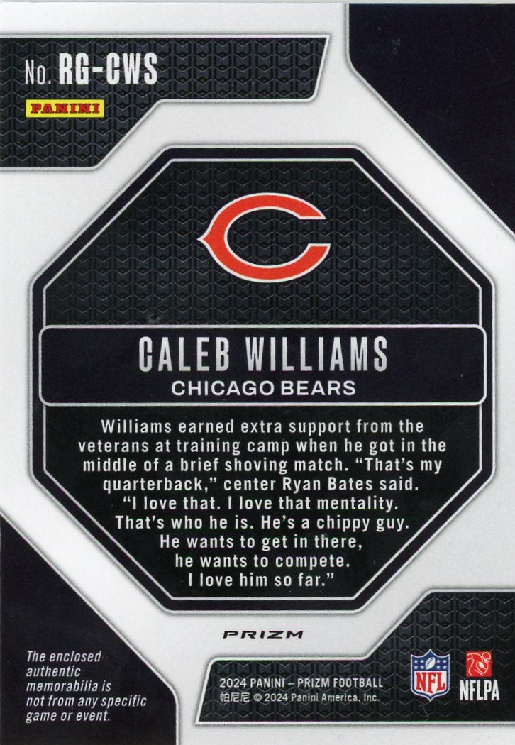 2024 Panini Prizm Rookie Gear Caleb Williams #RG-CWS