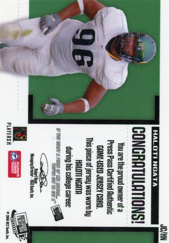 2006 Press Pass SE Game Used Jerseys Premium Haloti Ngata #/25 #JC/HN
