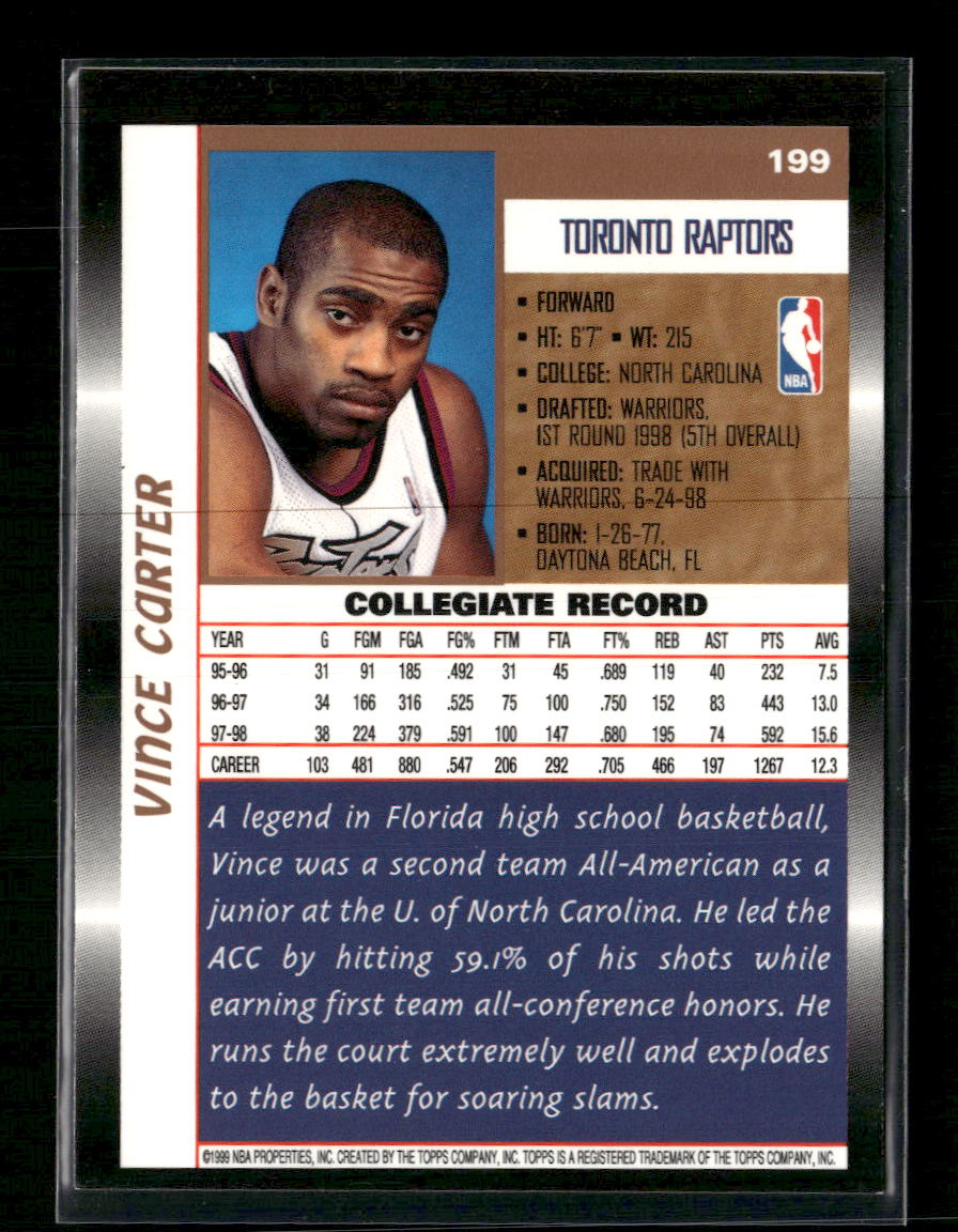 1998-99 Topps Vince Carter RC #199