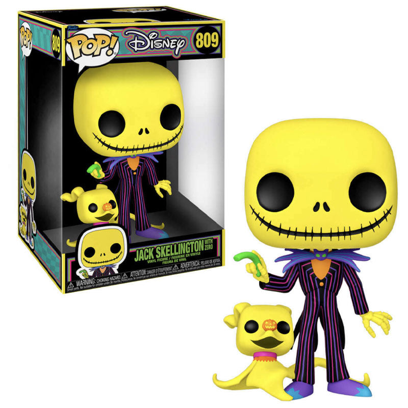 Jack Skellington w/ Zero (Black Light, The Nightmare Before Christmas, 10-Inch) 809