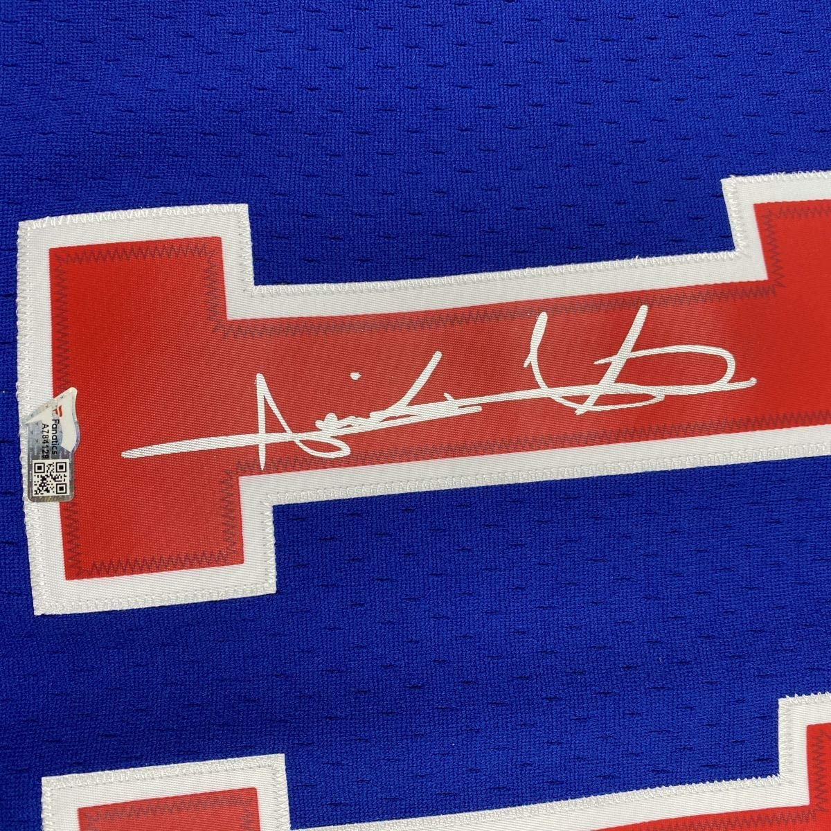 Framed Autographed/Signed Isiah Thomas 35x39 Detroit Blue Authentic Swingman Mitchell & Ness Basketball Jersey Fanatics COA