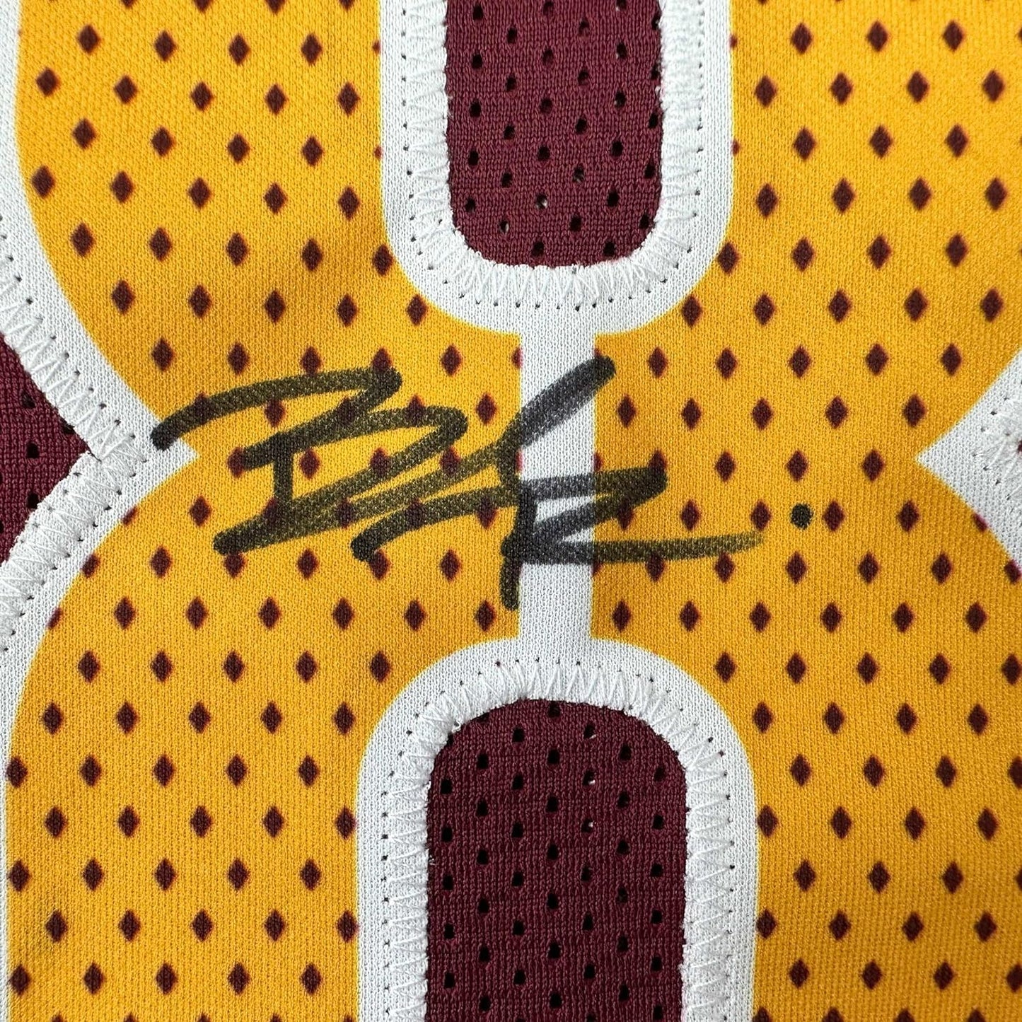 Framed Autographed/Signed Brian Robinson Jr. 35x39 Washington Burgundy Football Jersey PSA/DNA COA