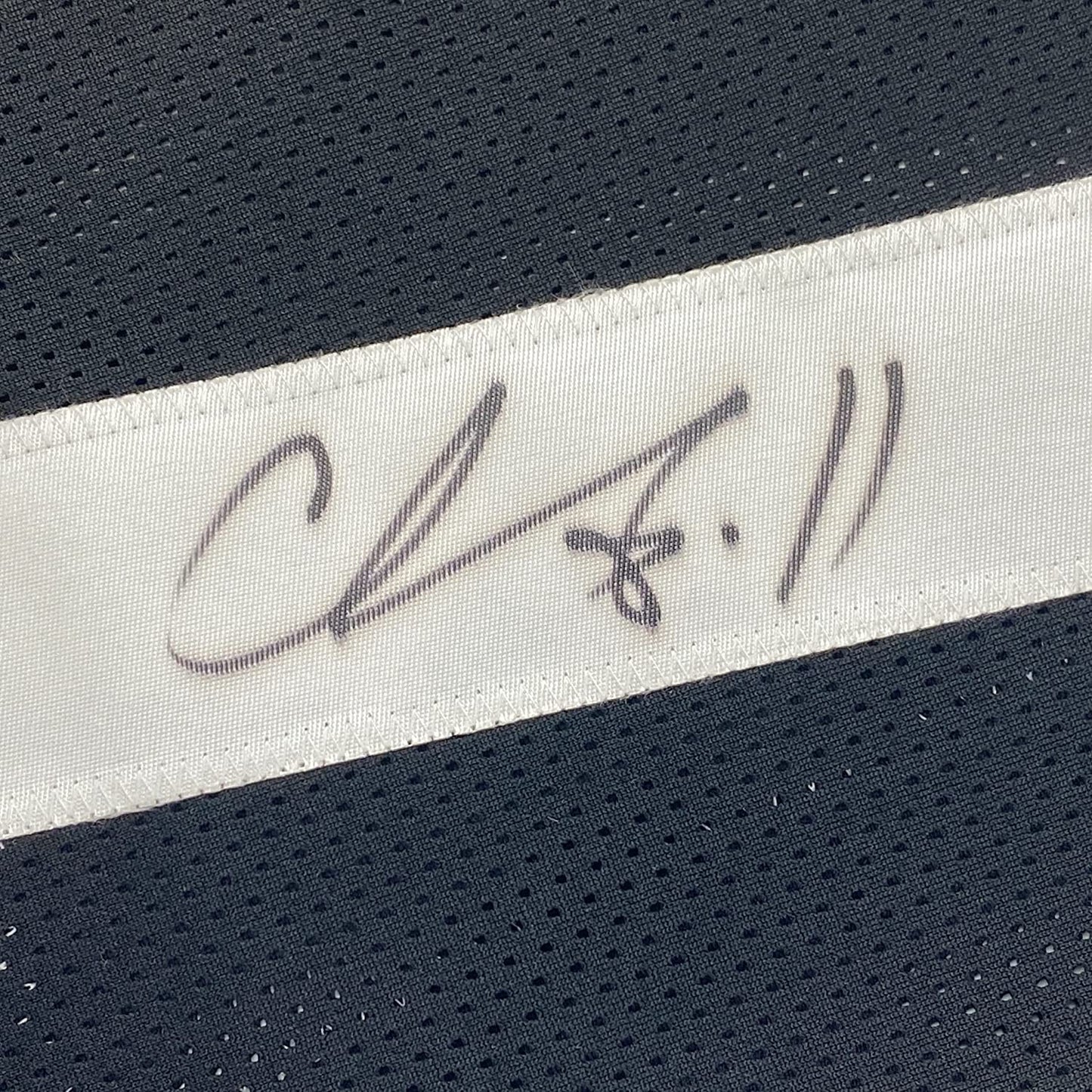 Framed Autographed/Signed Chase Claypool 35x39 Pittsburgh Black Football Jersey Beckett BAS COA