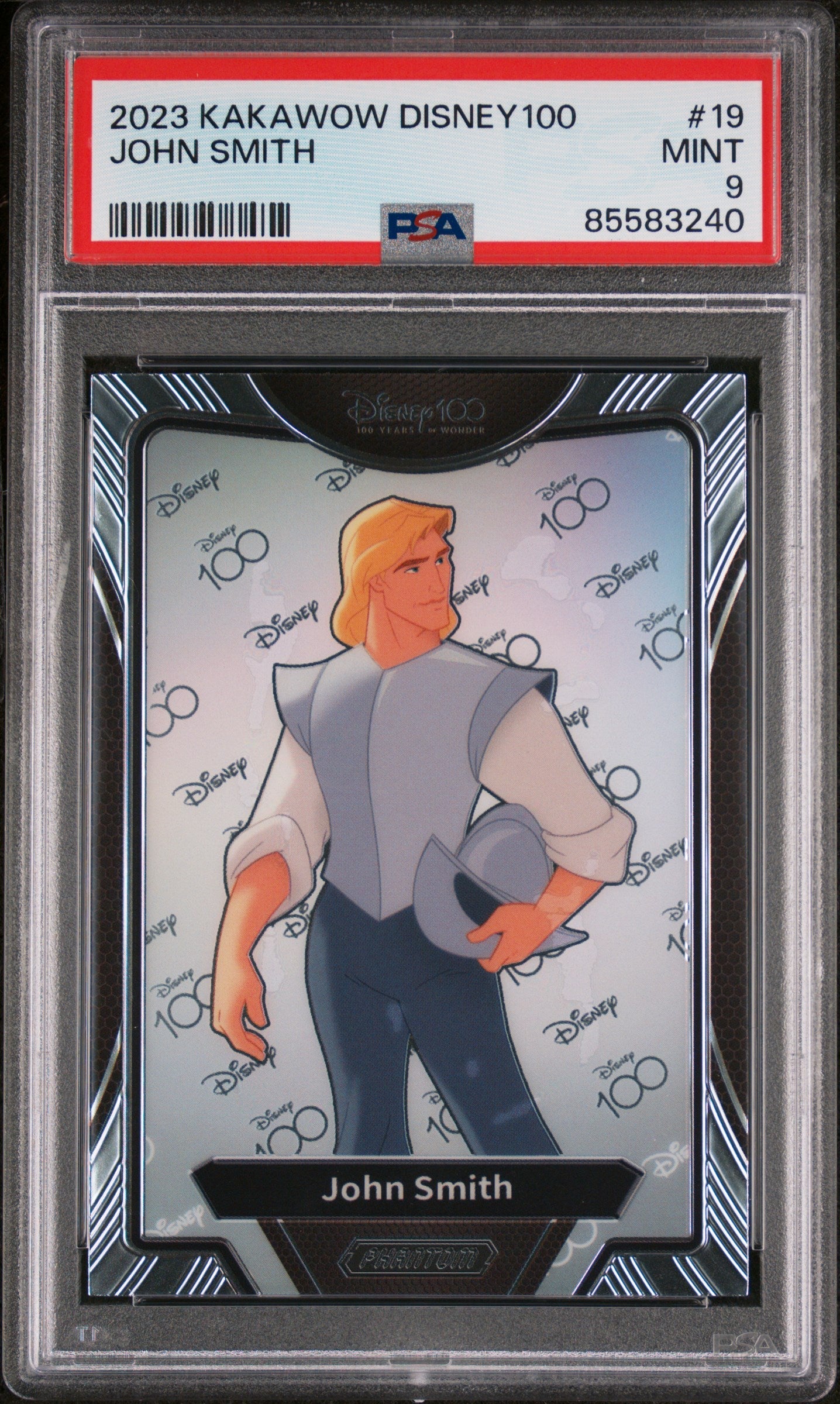 2023 KAKAWOW PHANTOM DISNEY 100 WONDROUS CHARACTER JOHN SMITH 19 PSA 9