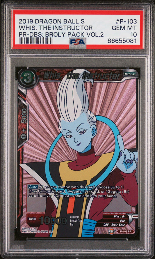 2019 DRAGON BALL SUPER DBS:BROLY VOL.2 WHIS, THE INSTRUCTOR #P-103 - PSA 10