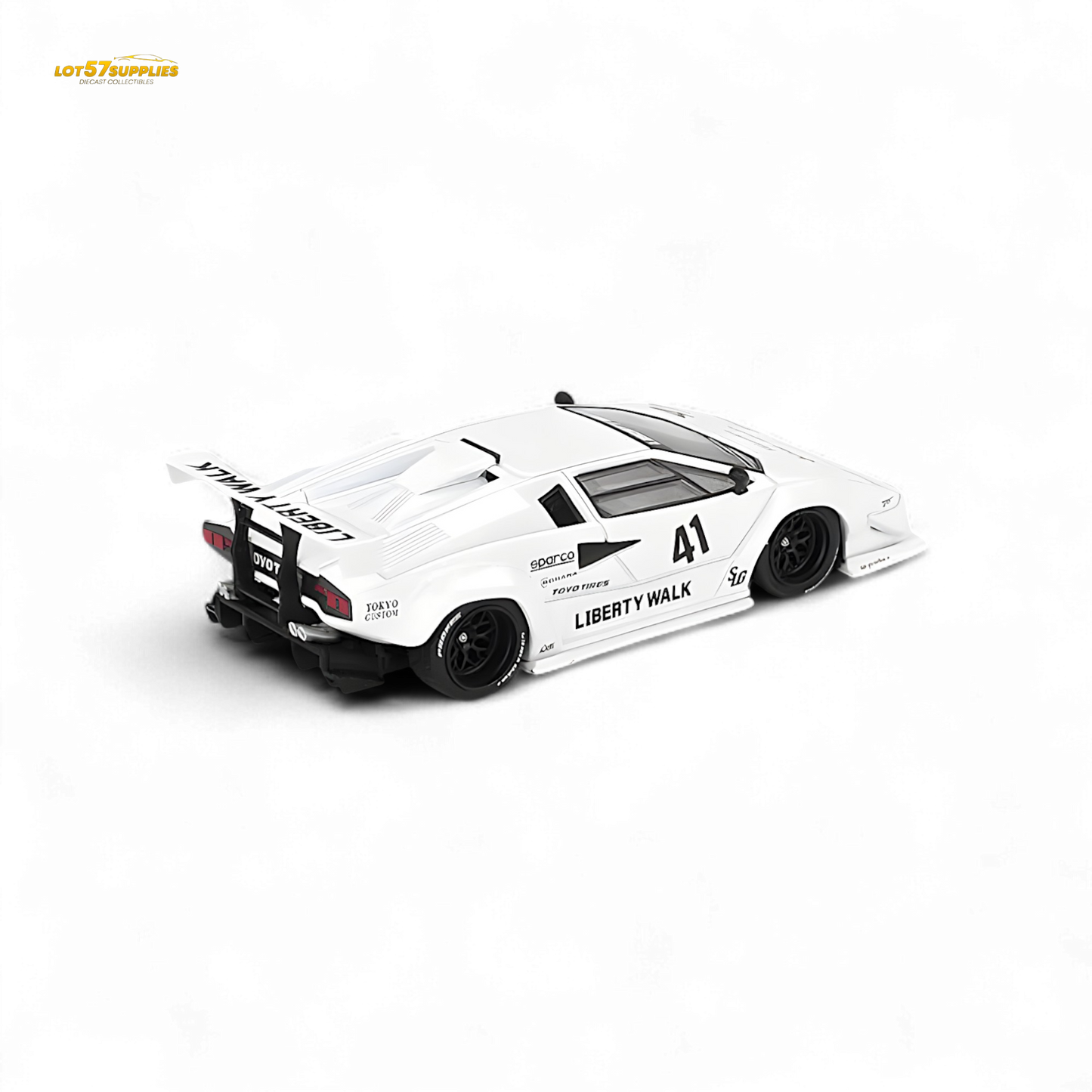 Mini-GT Lamborghini Countach LB-WORKS White 1:64