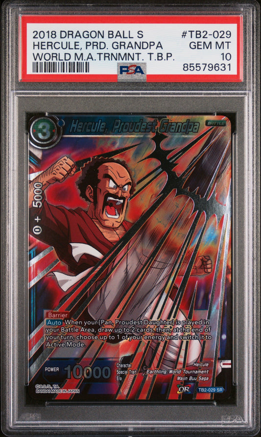 2018 DRAGON BALL SUPER WORLD MARTIAL ARTS HERCULE, PRD. GRANDPA #TB2-029 PSA 10