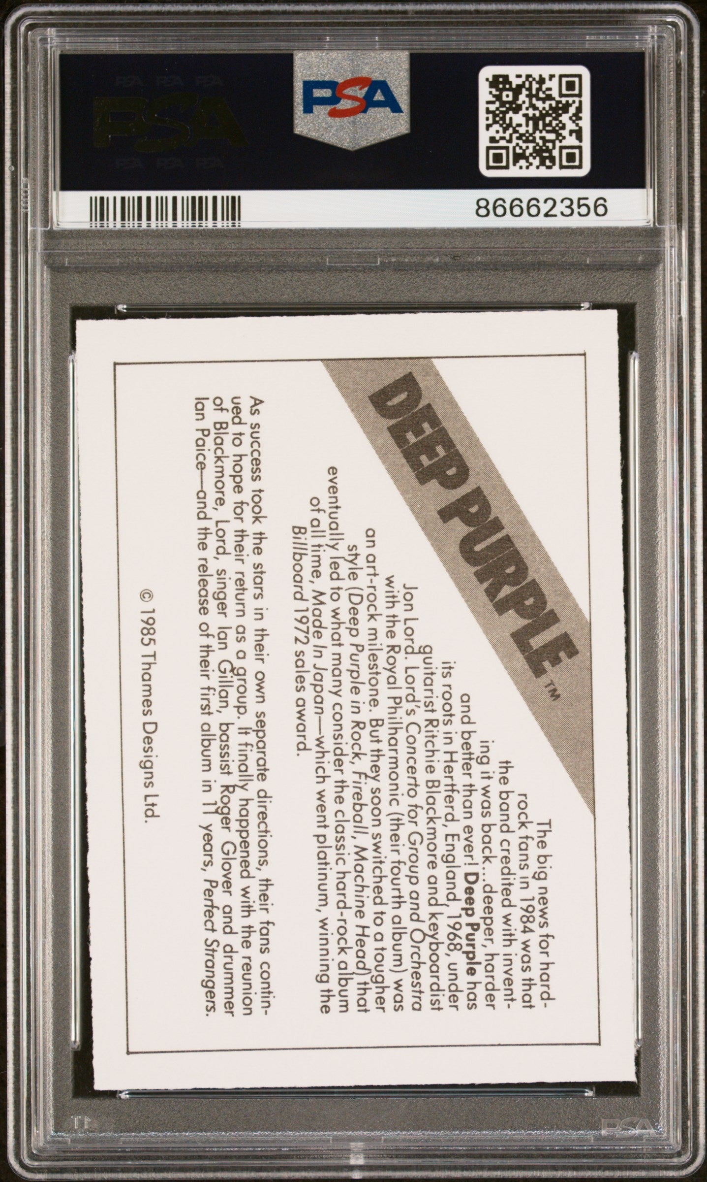 1985 WONDER BREAD ROCK STARS DEEP PURPLE ROCK STARS # - PSA 8