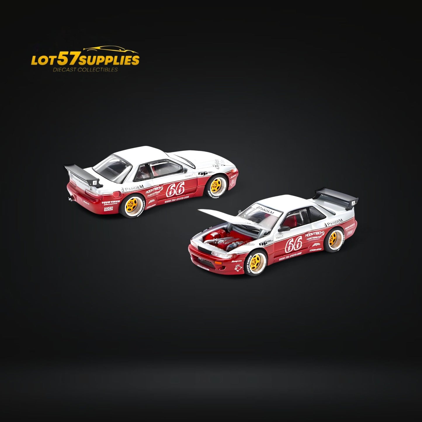 (Pre-Order) PopRace PANDEM SILVIA S13 Moontech Red 1:64
