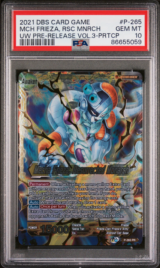 2021 DRAGON BALL SUPER UNISON WARRIOR  MCH FRIEZA, RSC MNRCH #P-265 - PSA 10