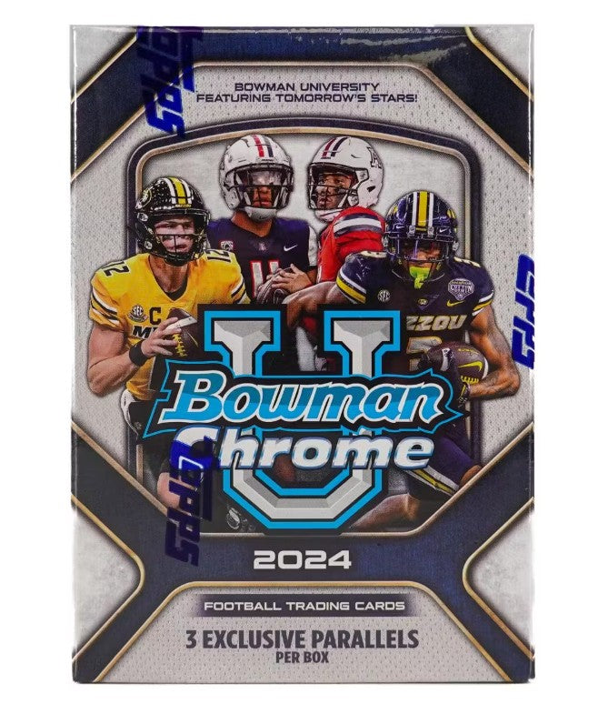 2024 Bowman University Chrome Football 7-Pack Blaster Box