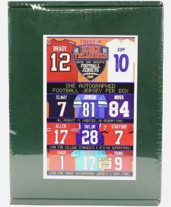 Caja de aficiones con camisetas de fútbol de los mejores del día del juego TriStar Hidden Treasures 2022