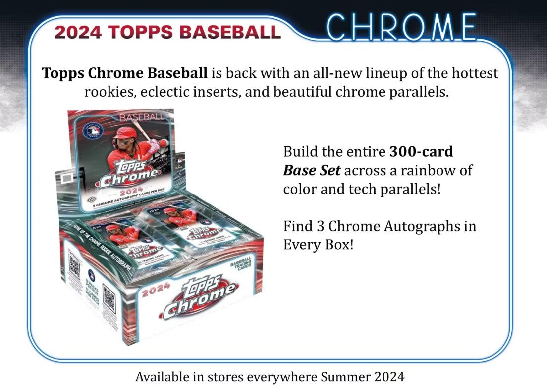 Caja gigante de pasatiempo de béisbol Topps Chrome 2024
