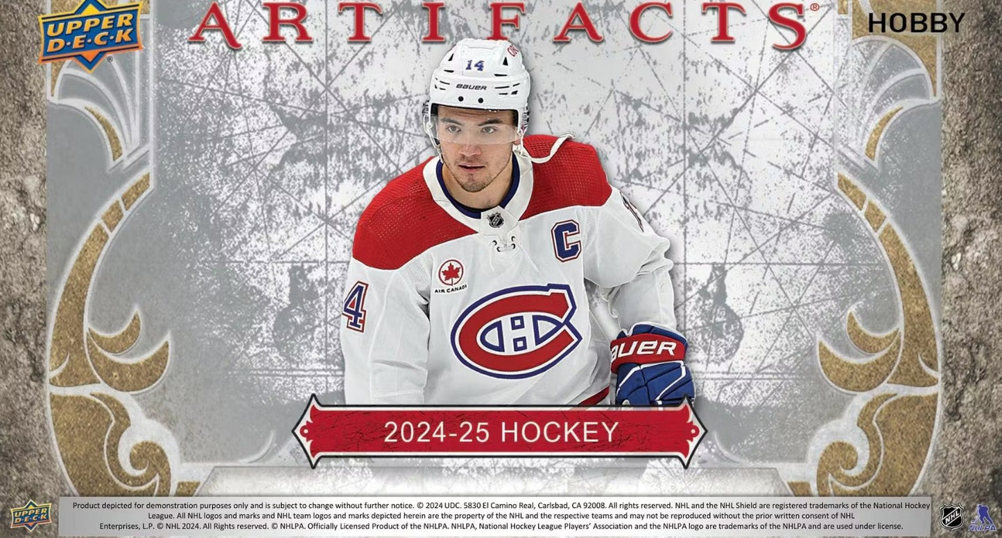 Caja de pasatiempos de hockey de Upper Deck Artifacts 2024/25