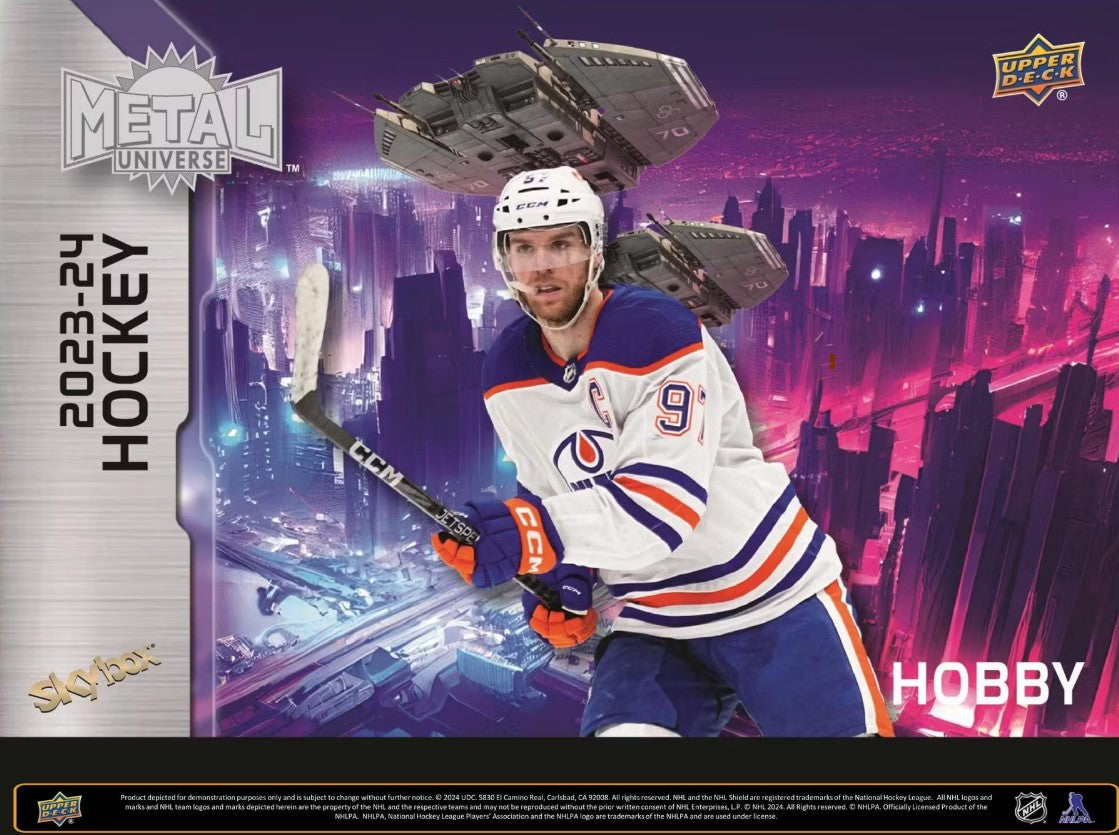 Caja de pasatiempos de hockey de Metal Universe de Upper Deck Skybox 2023/24