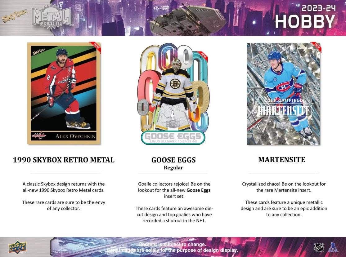 Caja de pasatiempos de hockey de Metal Universe de Upper Deck Skybox 2023/24