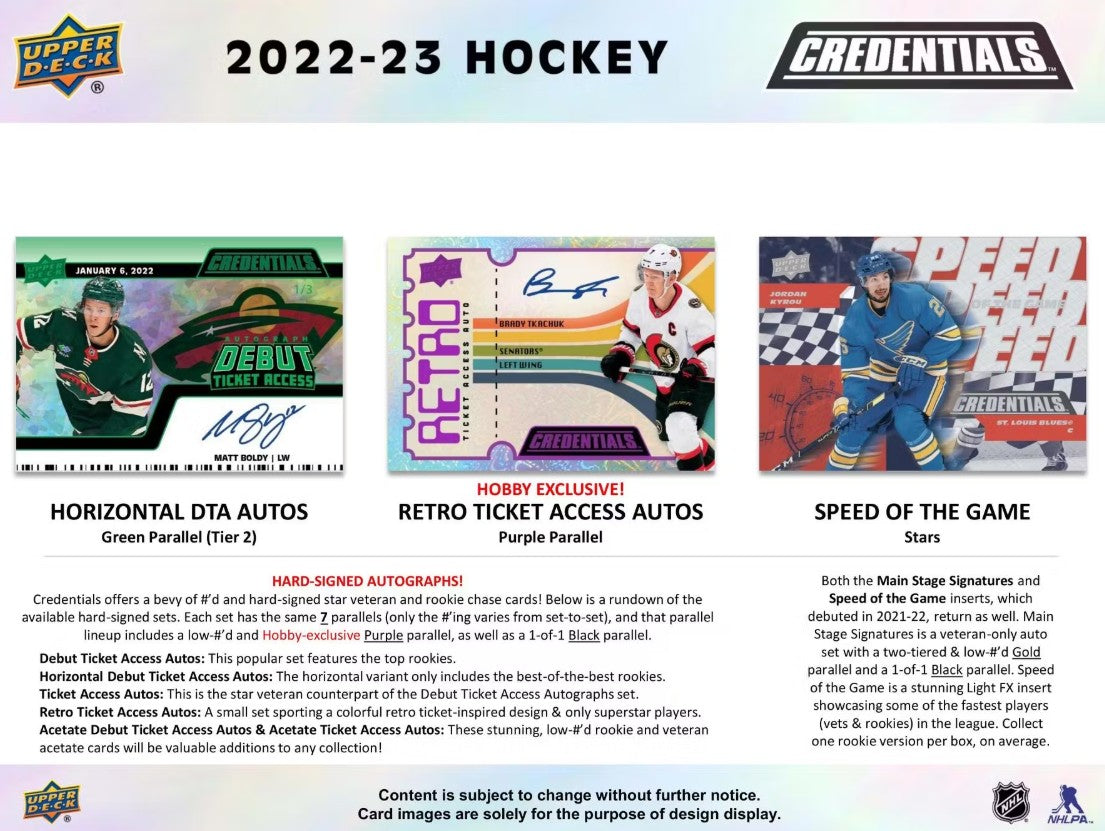 Caja de aficiones de hockey de Upper Deck 2022/23