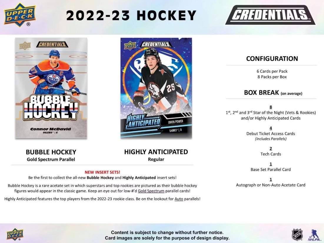 Caja de aficiones de hockey de Upper Deck 2022/23