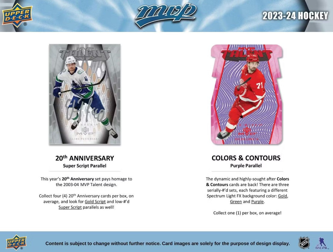 Caja de pasatiempos de hockey MVP de Upper Deck 2023/24