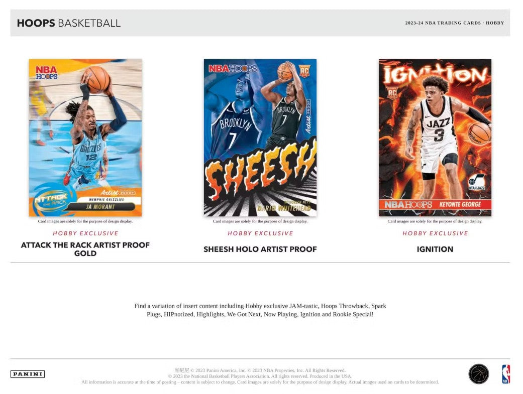 Caja de afición al baloncesto Panini NBA Hoops 2023/24