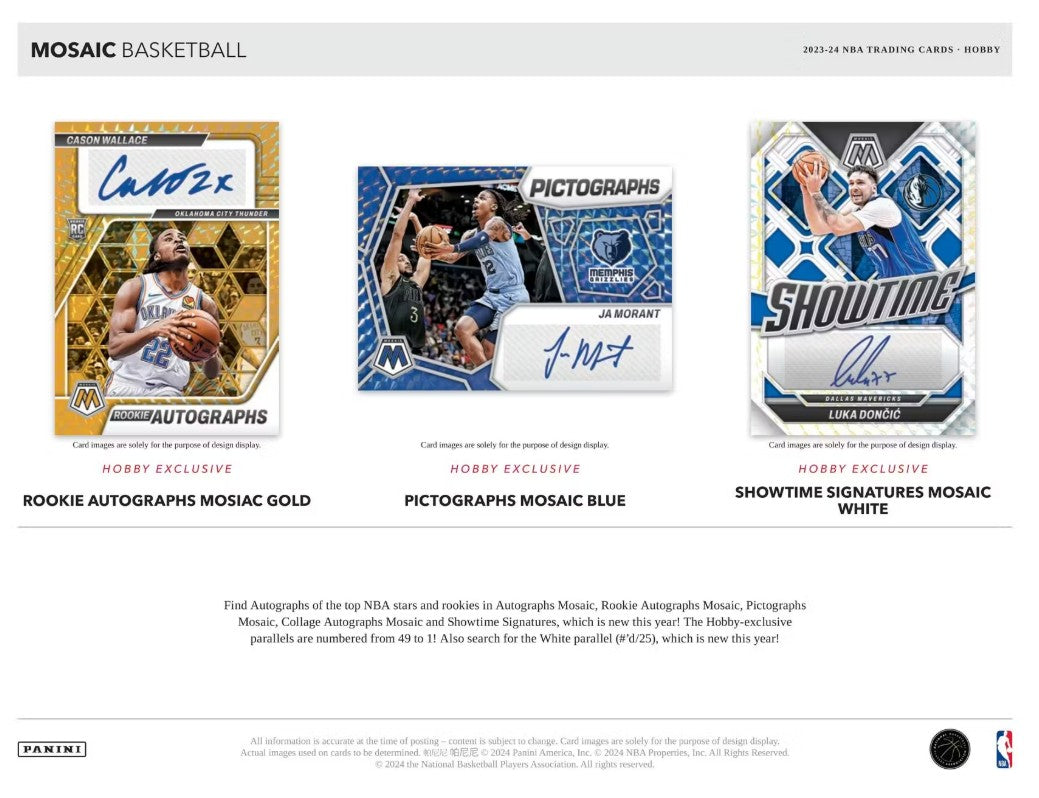 Caja de afición al baloncesto Panini Mosaic 2023/24